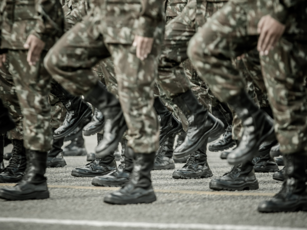 UK armed forces marching