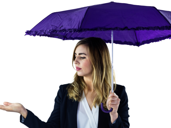 A person using an umbrella