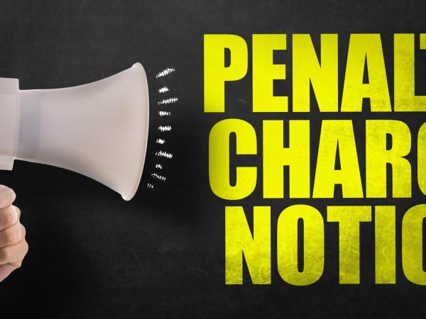 Image of a megaphone and the words penalty charge notice