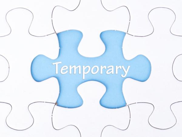 Temporary written on a jigsaw piece to represent temporary workers and job retention scheme (c) Shutterstock / JeJai Images