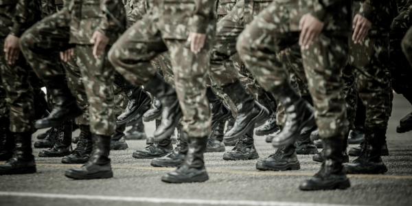 UK armed forces marching