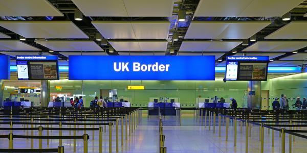 UK border at a London airport